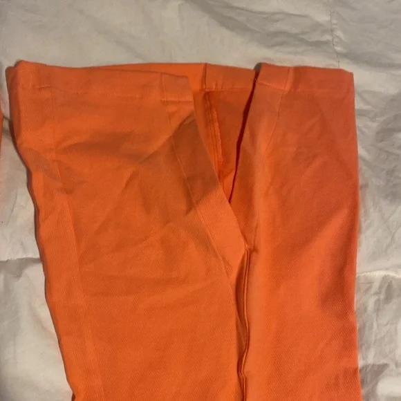 Free People Real Deal High Waist front slit flare pants in coral size XL - Picture 7 of 11